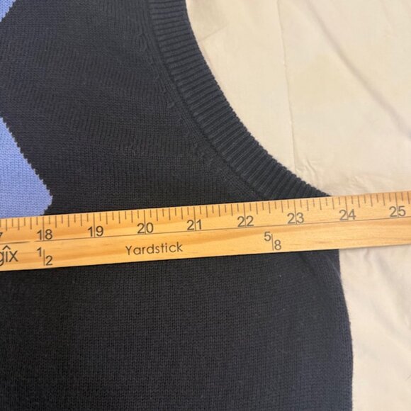 Perry Golf Sweater Mens XL Argyle Plaid V-Neck Cotton Pullover Vest Preppy - Picture 7 of 10